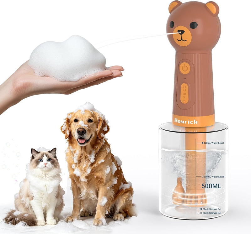 500ml Dog Shampoo Foamer with Auto Mixing, Electric Soap Dispenser
