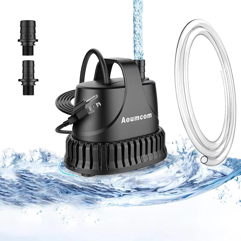200GPH Submersible Water Pump, 10W Water Fountain Pump, Aquarium Pump, 750L/H Water Pump with 7ft Power Cord for Garden