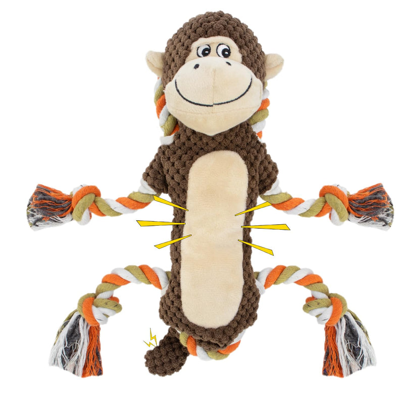 CneeeeeB Squeaky Monkey Dog Toys for Large Dogs,Dog Monkey Toy,Dog chew Toys, Interactive Toys, Stuffed Plush Puppy Toy with Crinkle Paper for Small, Middle,Big Dogs, Monkey Dog Toy,Dog Toy Monkey
