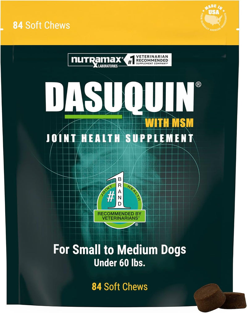 Nutramax Dasuquin for Small to Medium Dogs, Joint Health Supplement, Contains Glucosamine for Dogs, Plus Chondroitin, ASU, MSM and More, Supports Healthy Joints, Soft Chews, 84 Count
