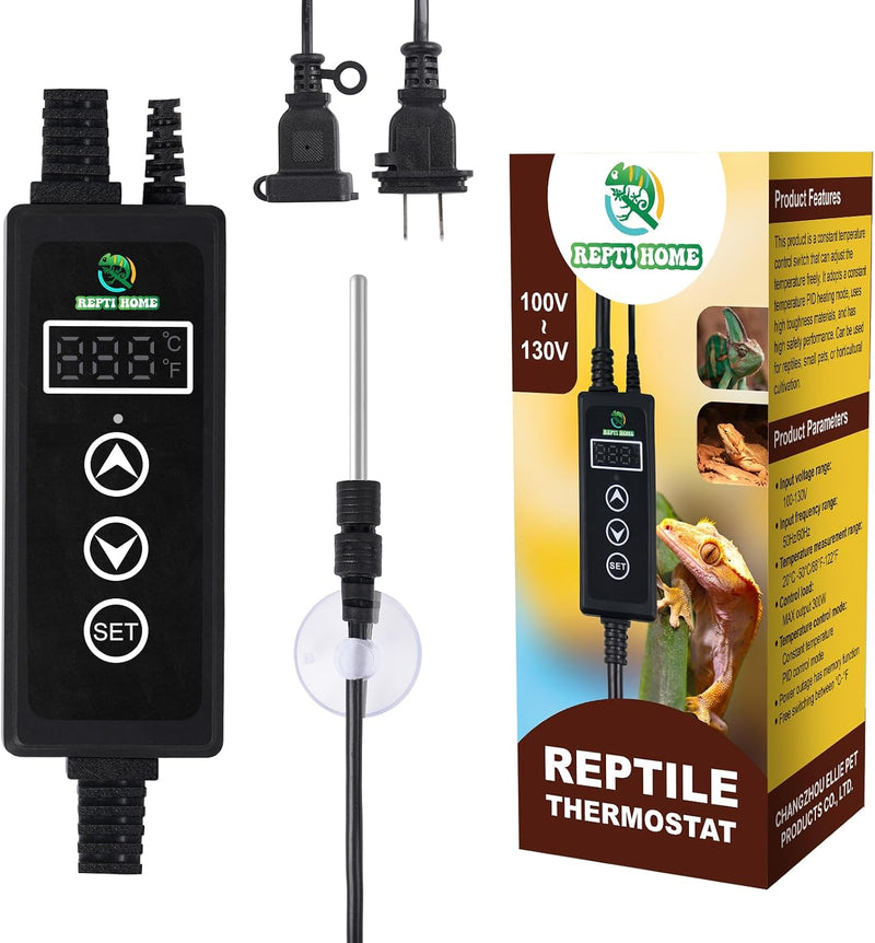 Reptile Dimming Thermostat, PID Thermostats for Reptile Tanks, Digital Thermostats for Reptile Heating Mat & Heaters, Br