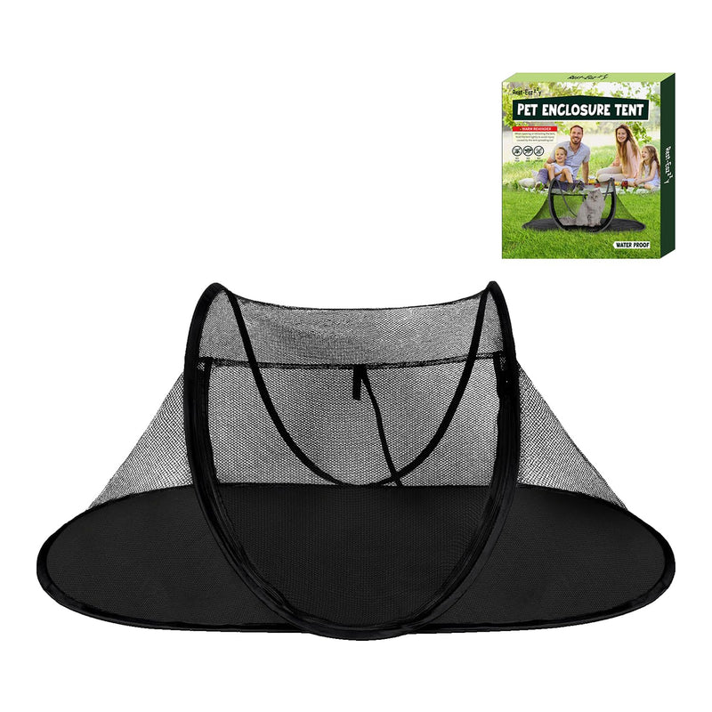 Cat Tent Outdoor, Pet Enclosure Tent Suitable for Cats and Small Animals, Indoor Playpen Portable Exercise Tent with Carry Bag(Black)