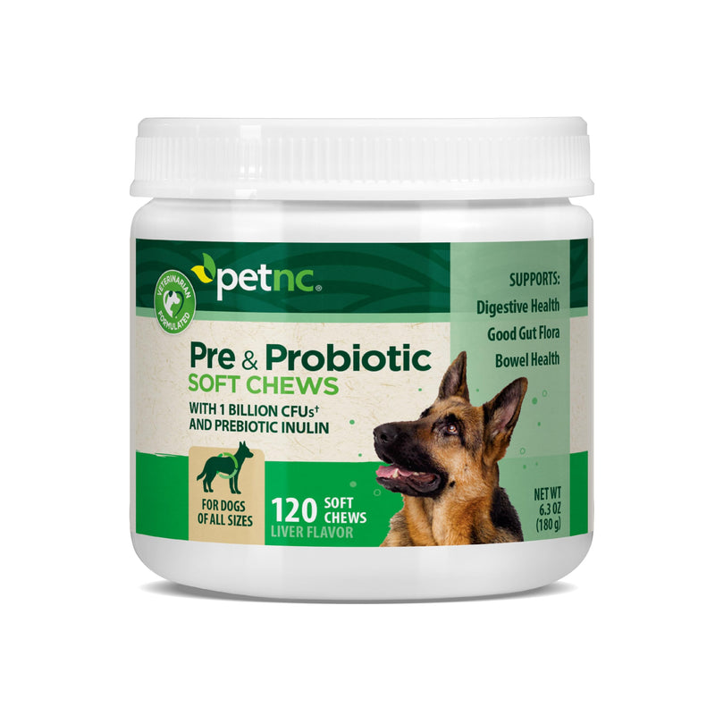 PetNC Natural Care Liver Flavor,Cheese Pre & Probiotic Soft Chews for Dog 120 ct (Pack of 1) (Packaging May Vary)