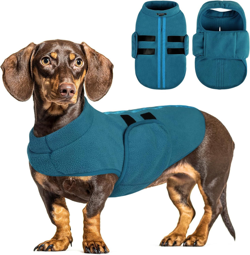 Queenmore Small Dog Sweater,Soft Fleece Dog Vest Dog Jacket with Leash Hole