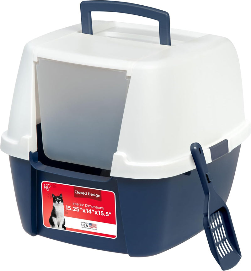 IRIS USA Large Front Door Cat Litter Box, Walk-in Entry