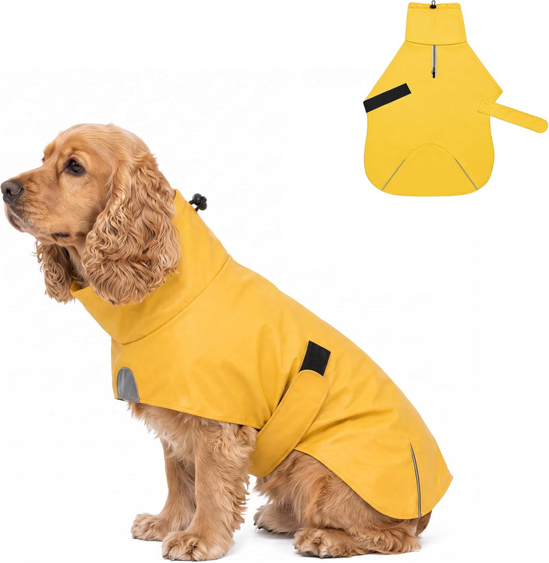 Easy-On PU Dog Raincoat, No Leg Holes