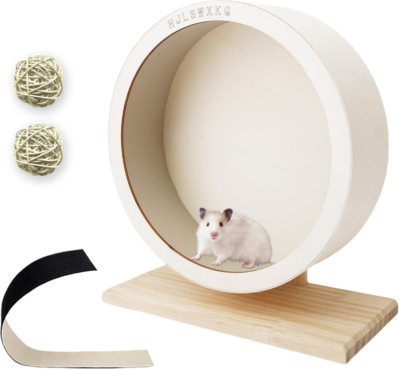 9 inch Silent Wooden Hamster Wheel with Removable Track