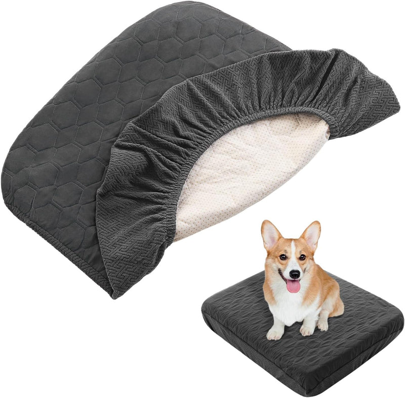 nanbowang Waterproof Dog Bed Covers Replacement Washable Pet Hair Easy to Remove, Dog Pillow Cover Quilted, Pet Bed Cove