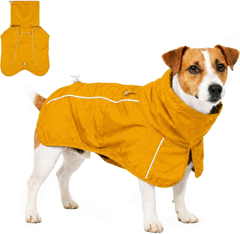 Tuff Pupper Waterproof Dog Raincoat | Full-Body Windproof Rain Jacket for Dogs | Reflective Strips | Breathable Mesh Lin