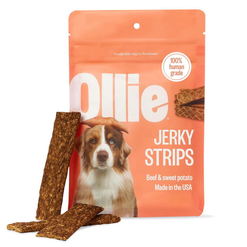 Ollie Beef & Sweet Potato Jerky Dog Treats, 5 oz Pack of 1, All Natural, Healthy Snacks, Made with Real Meat, Human Grade, for Dogs