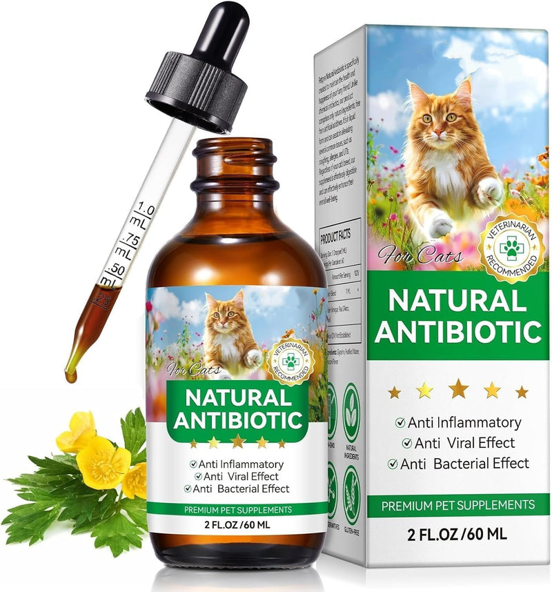 Antibiotics for Cats, Natural Antibiotics for Cats, Cat Antibiotics for Infection Supports Immune & Cats Allergy Relief,