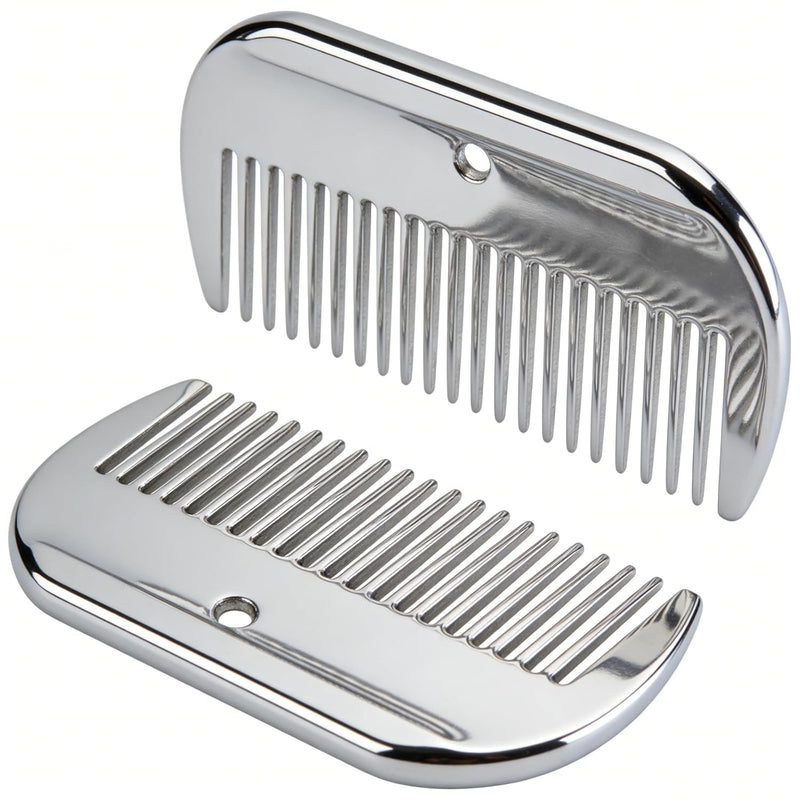 2PCS Polished Aluminum Horse Combs, Portable Pet Grooming Combs, Universal for Horses and Pets