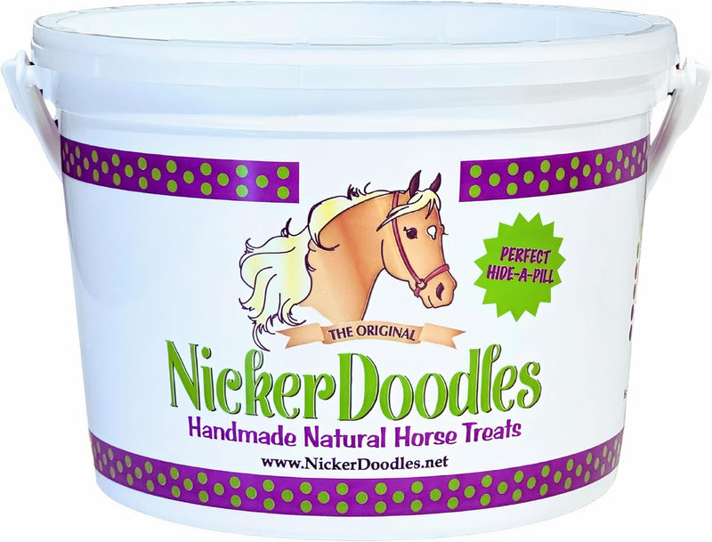 NickerDoodles Horse Treats - 2 lb Pail - Effortlessly Give Medications with Our Soft Baked Treats - Training Treats are
