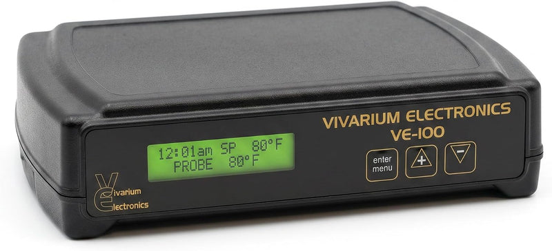 VE-100 Thermostat Made in USA – 700W Temperature Controller with LCD Display, Stackable Tabletop Reptile Thermostat Plug