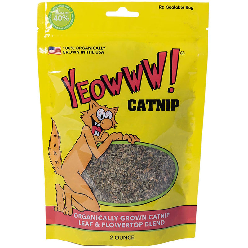 Yeowww! Organically Grown Catnip for Cats - 2oz Pouch - Premium Leaves & Flower Tops - No Fillers - Chemical-Free - Grown in the USA