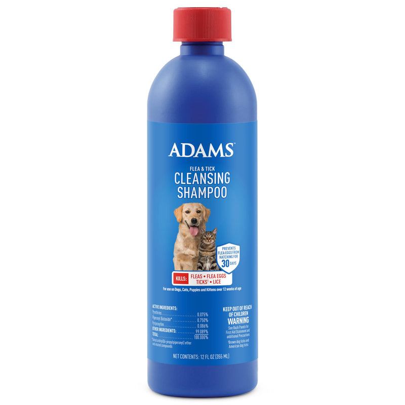 Adams Flea & Tick Cleansing Shampoo 12 Ounces