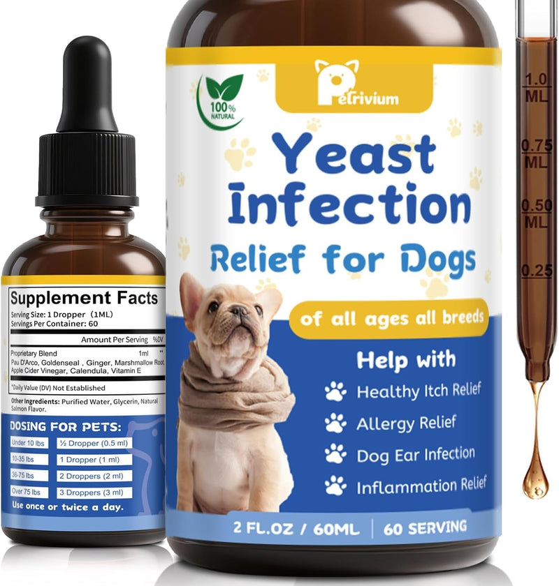 Yeast Infection Treatment for Dog, Natural Itch Relief for Ear & Paw Yeast