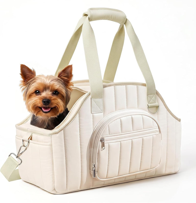 XIAPIA Dog Purse Carrier for Small Dog, Sturdy Travel Tote with Hard Bottom