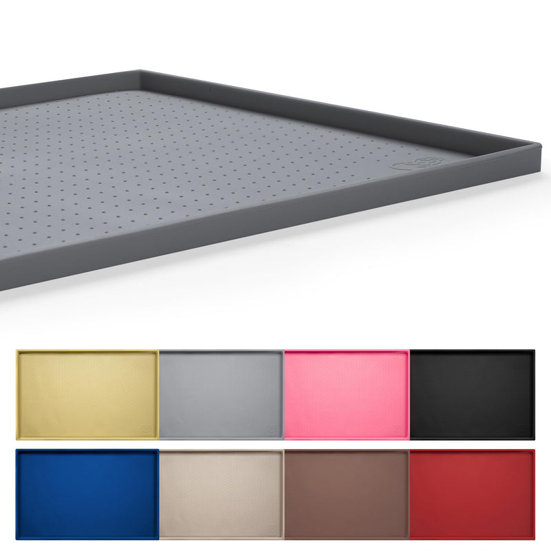Hubulk Dog Feeding Mat,100% Waterproof Food Grade Silicone Pet Food and Water Bowl Placemat,Dishwasher, High Raised Edge to Prevent Spills,Nonslip Tray to Stop Messes on Floor (19