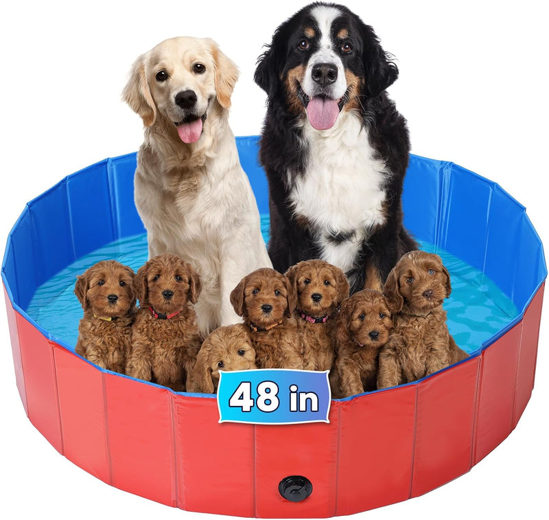Large Foldable Dog Swimming Pool Pool, Whelping Box, 47.2