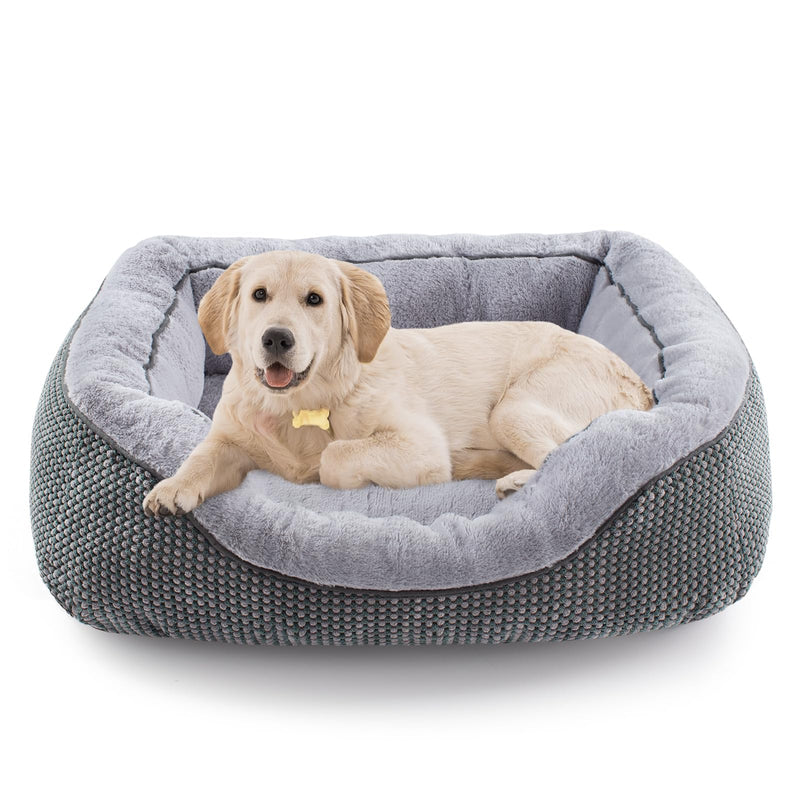 INVENHO Medium Dog Beds for Medium Dogs Washable, Rectangle Dog Bed Medium Size Dog, Orthopedic Dog Bed, Warming Soft Calming Sleeping Puppy Bed Durable Pet Bed with Anti-Slip Bottom M(30