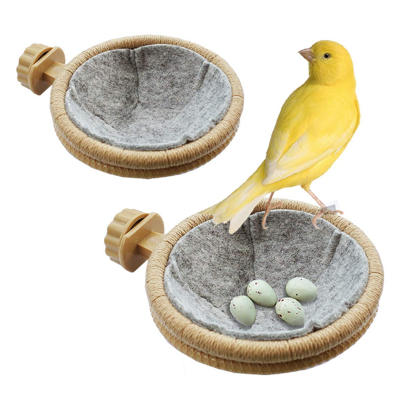 FOIBURELY 2 Sets Bird Nest Canary Finch Parrot Nest with Felt(4.5 inches)