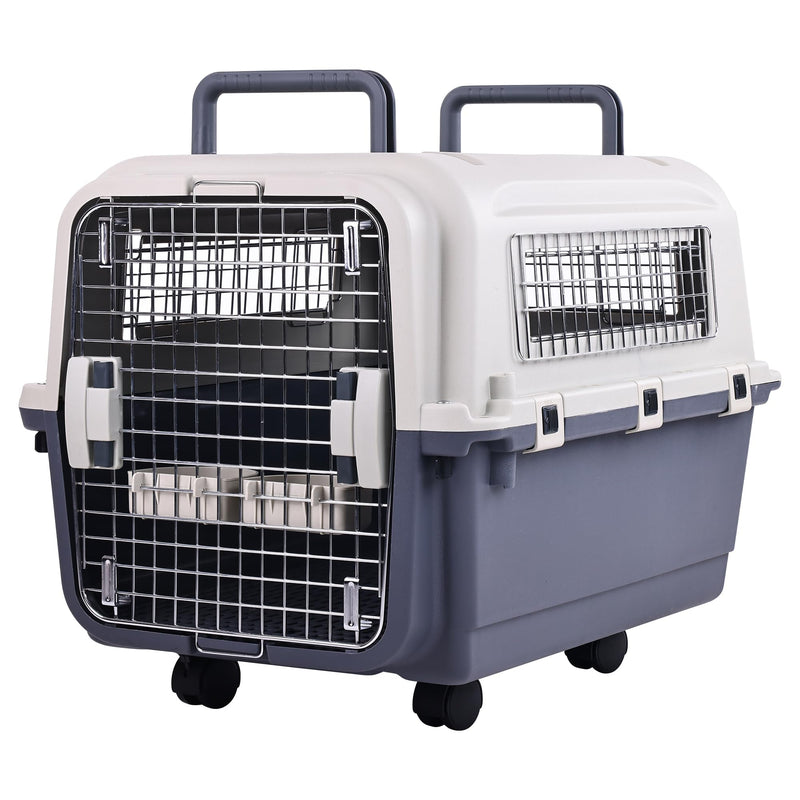 Elevon Plastic Kennels, Plastic Dog Crate, Airline Approved Pet Carrier for Dogs and Cats Longer Traveling, M