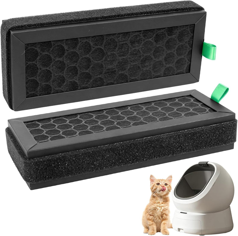 2Pcs Carbon Filters Compatible with Petbibro Luma Pet Self Clean Litter Box