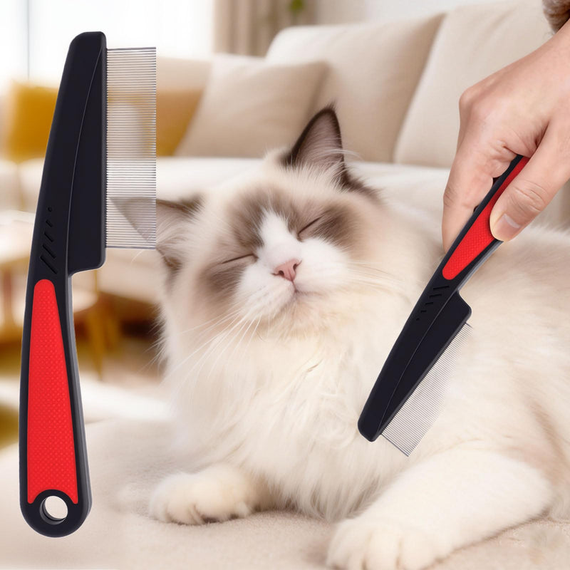 Dog and Cat Flea Comb -Pet Grooming Comb for Shedding, Hair Removal, for Small, Medium & Large Pets(black)
