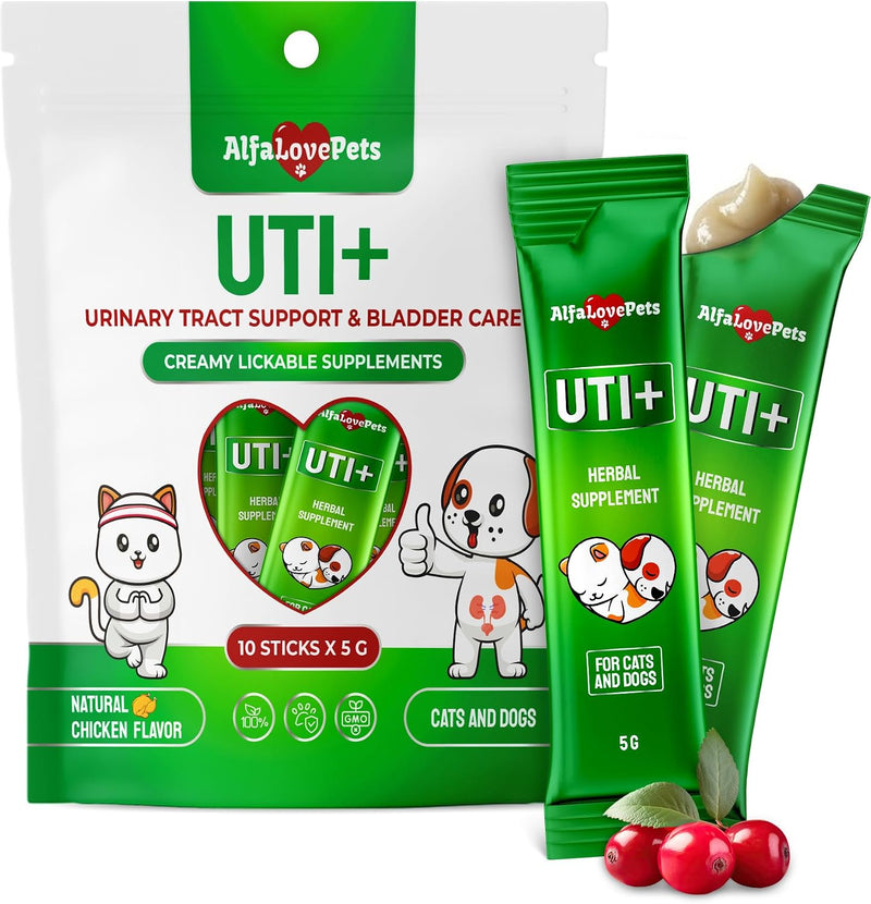 Cat UTI Treatment for Frequent Urination, Bladder & Kidney Irritation – Squeezable Dog UTI Treatment for Natural Care –