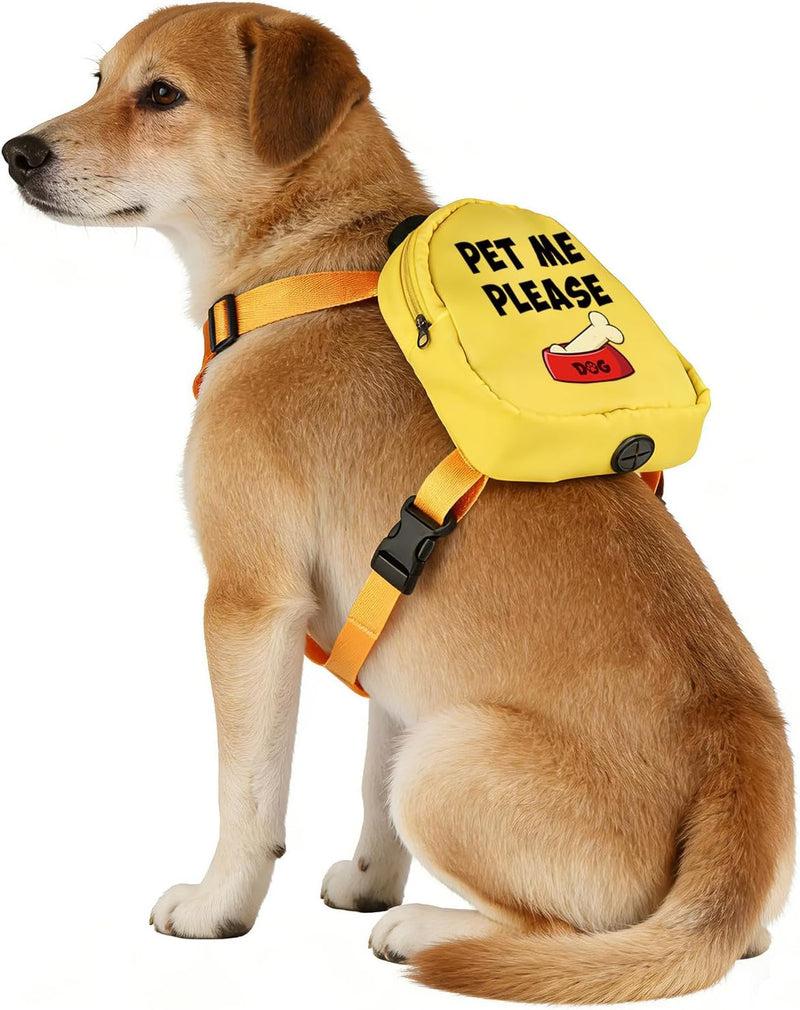 Funny Dog Slogan Travel Bag Pet Me Please Dog Backpack Dog Walking Puppy Snack Storage (PET ME Please)