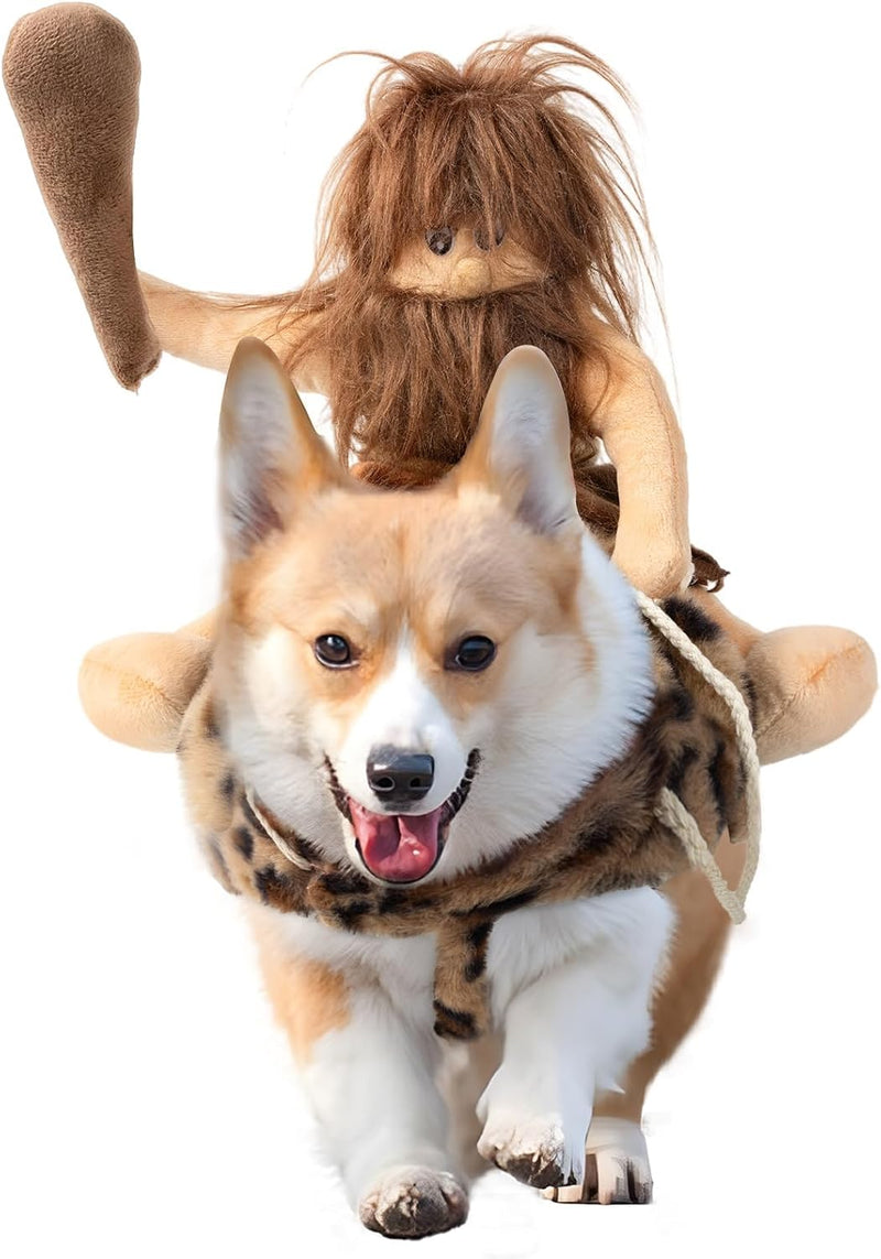 DELIFUR Dog Halloween Costume Funny Dog Cowboy Riding Costume Pet Costume Cat Suit Cowboy Rider Style for Small Medium L