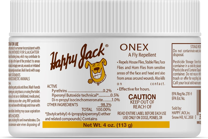 Happy Jack Onex Fly Repellent Ointment, 4 oz