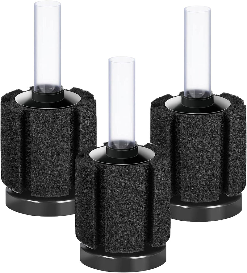 AQUANEAT 3 Pack Aquarium Bio Sponge Filter Breeding Fry Betta Shrimp Nano Fish Tank (Small up to 10Gal)
