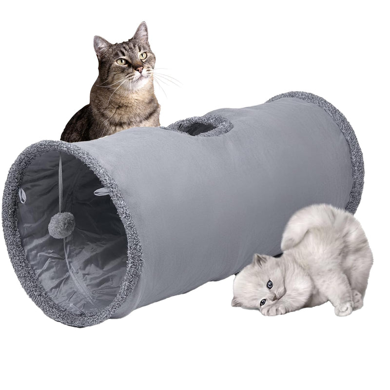 TiLanmiy Cat Tunnel, Durable Suede Collapsible Cat Play Tube Toys with Play Ball, Indoor Cat Tunnel for Cat, Puppy, Kitty, Kitten, Rabbit (Small)