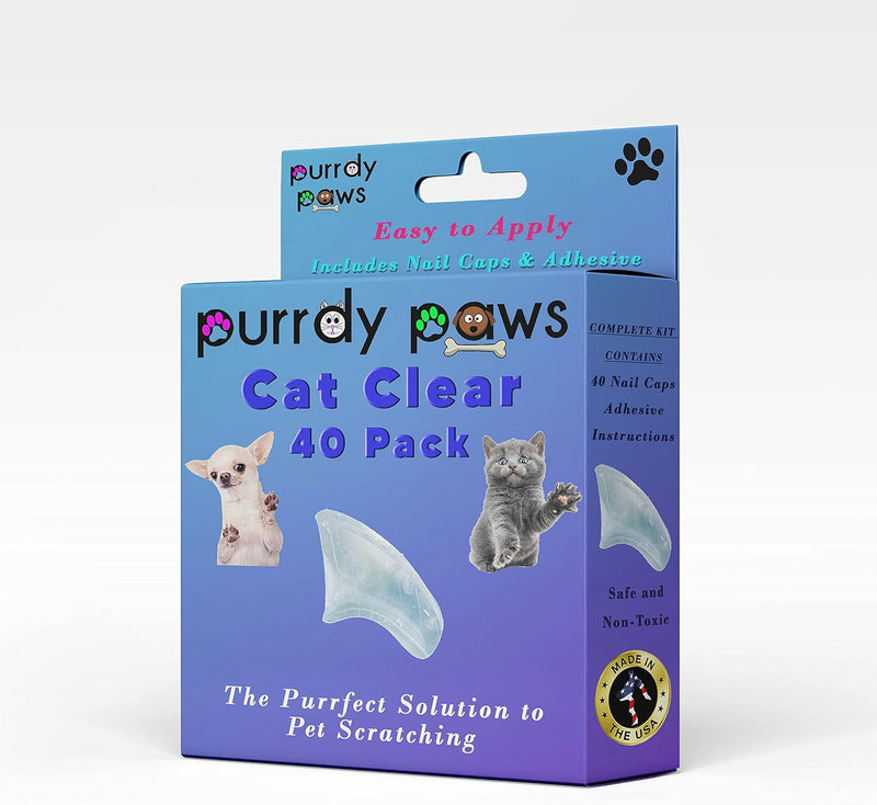 40 Pack Soft Nail Caps for Cat Claws Clear