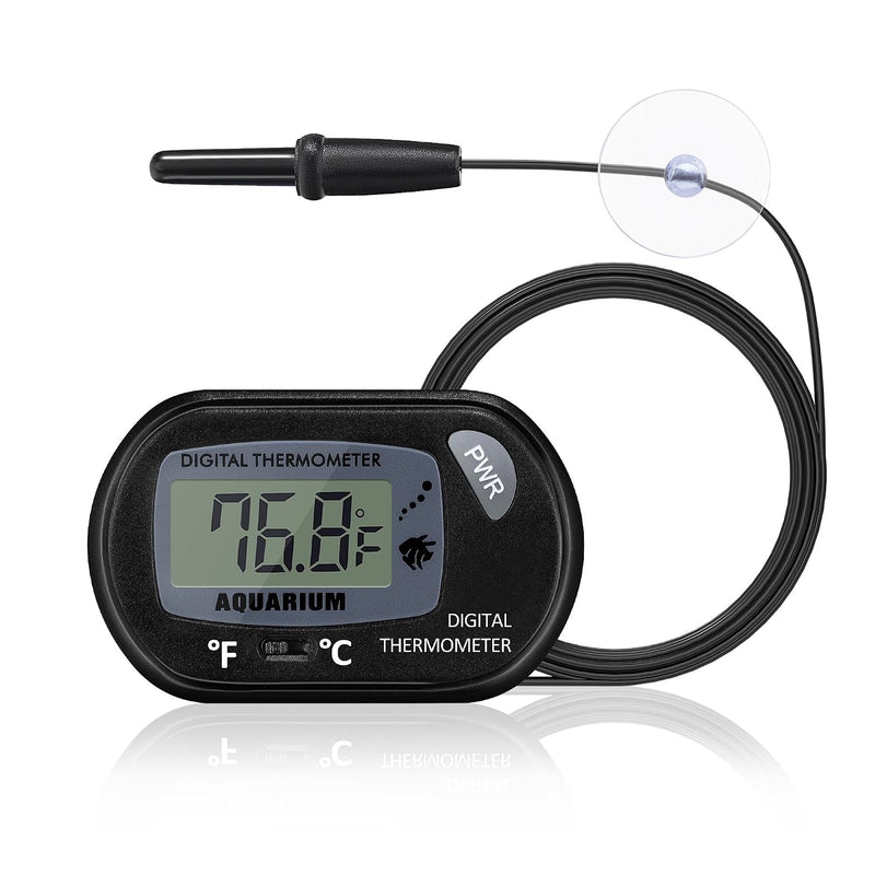 DaToo Aquarium Thermometer with Large LCD Display Fahrenheit/Celsius(℉/℃) Fish Tank Thermometer for Aquarium Reptile Ter
