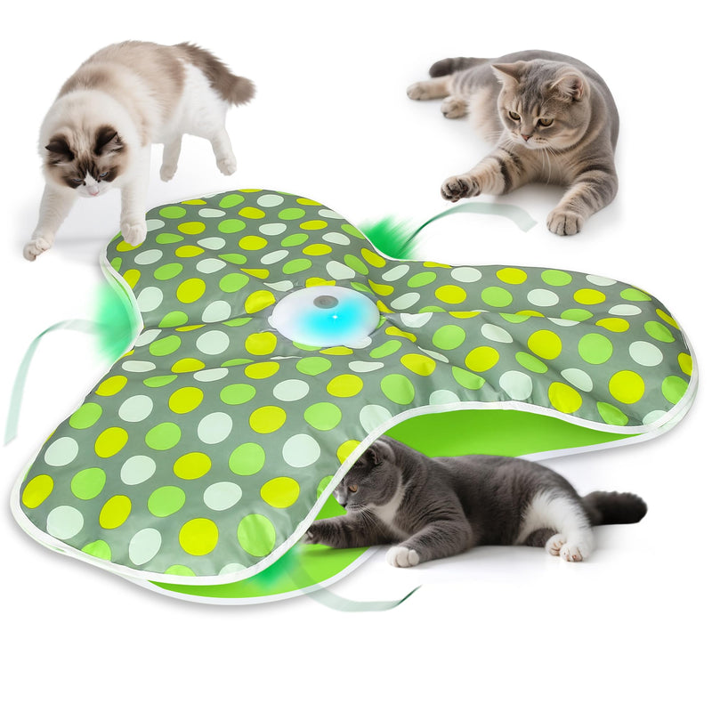 FUGODIWI Interactive Cat Toys for Indoor Cats & Kittens - Automatic Hide & Seek Toy with Feather Tail,Squeaky Mouse Sounds, Motion Activated,USB Rechargeable Boredom Relief & Self Play Enrichment Game