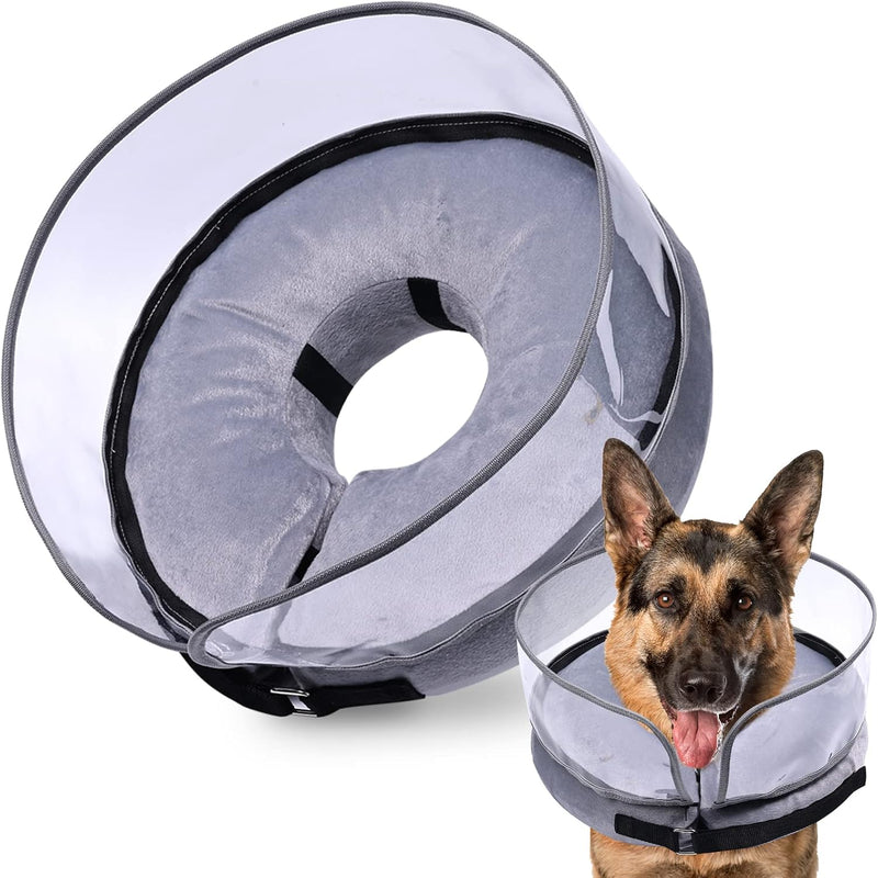 BARKLESS Inflatable Dog Cone for Large Dog to Stop Licking with Soft Guard