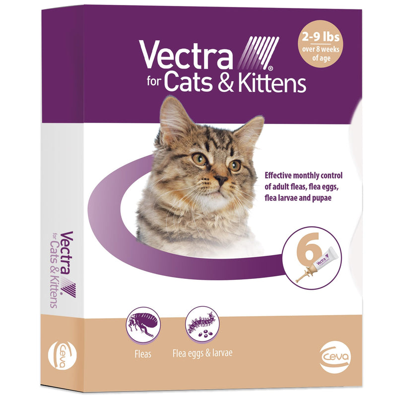 Vectra for Cats & Kittens Flea Treatment & Prevention for Small Cats (2-9 lbs.) 6-Month Supply