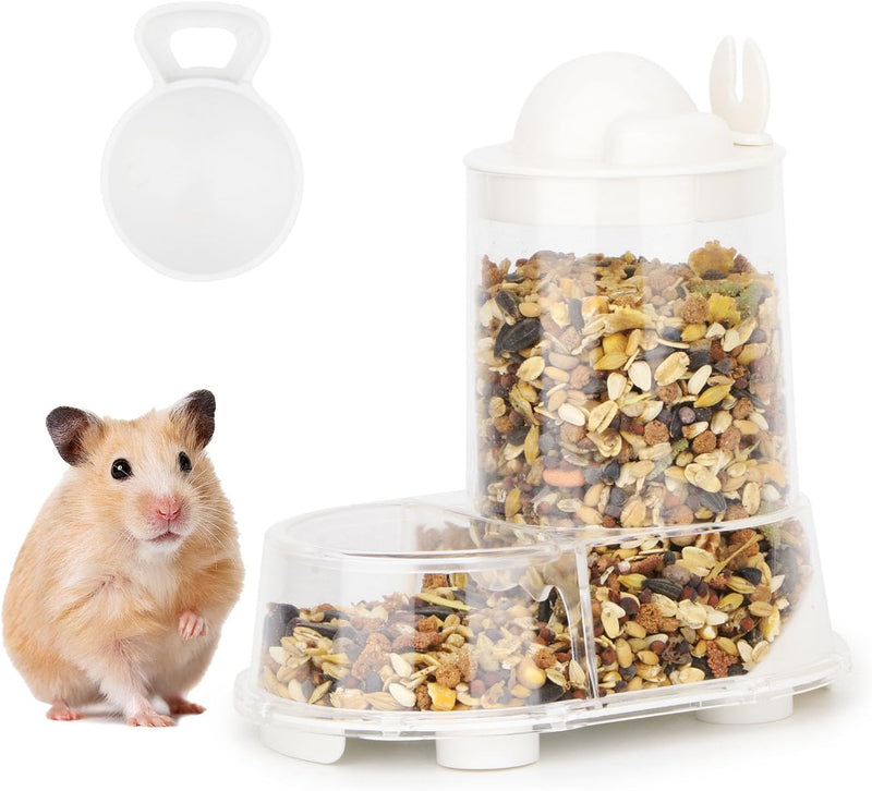 Wontee Hamster Feeder Food Bowl Automatic Dispenser for Gerbils Rats Mice
