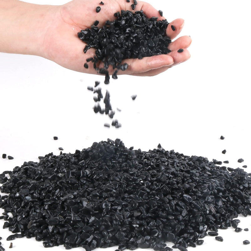3lb Black Cactus Pea Gravel Rocks,1/4 Inch Pebbles for Indoor Plants, Natural Succulent Rock and River Rocks Decorative