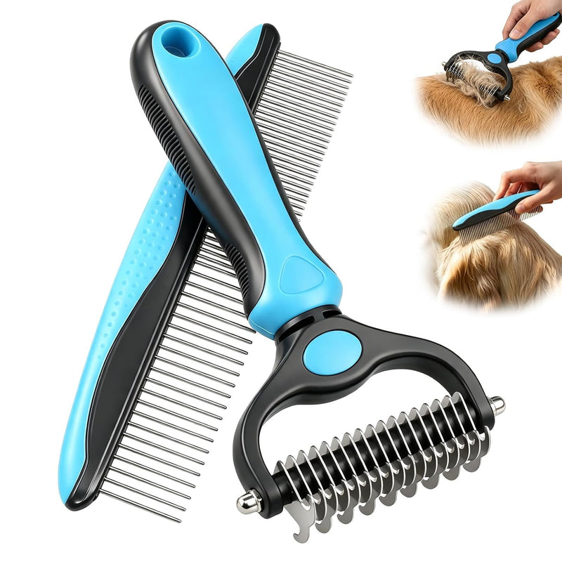2-in-1 Dematting &Grooming Kit Brush For Cat&Dog