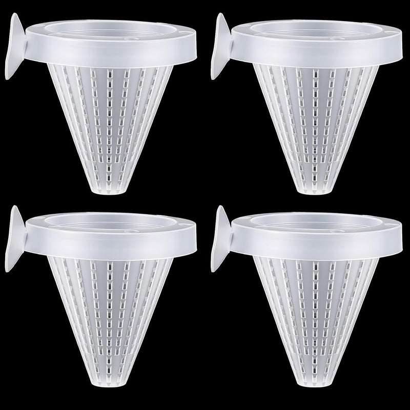4PCS Bloodworm Feeder Aquarium Worm Feeder Cone Cup Shape Plastic Live Bloodworms Aquarium Feeders Nematode Basket-Feede