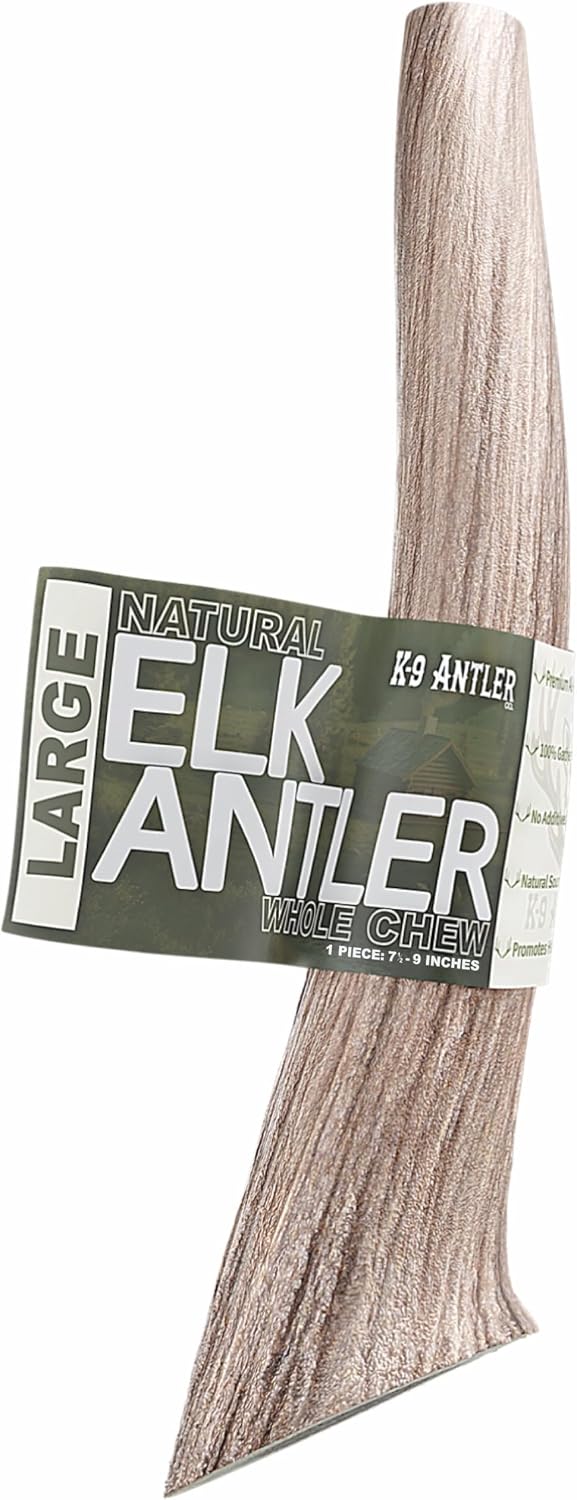 Elk Antlers for Dogs – Large Whole Natural Chew (Ideal for 40-70 lb Dogs)
