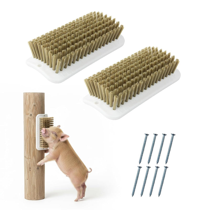 2 PCS Pig Toy, Pig Self-Grooming Scratch Brush with Hanging Hole for Barns