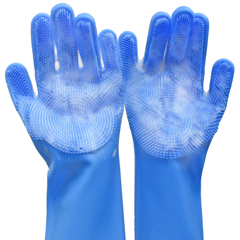 Yintoper Pet Grooming Gloves, Dog Washing Gloves with High-Density Teeth, Heat Resistant Silicone Dog Bath Scrubber with Enhanced Five Finger Design, Bathing and Massaging for Dogs and Cats