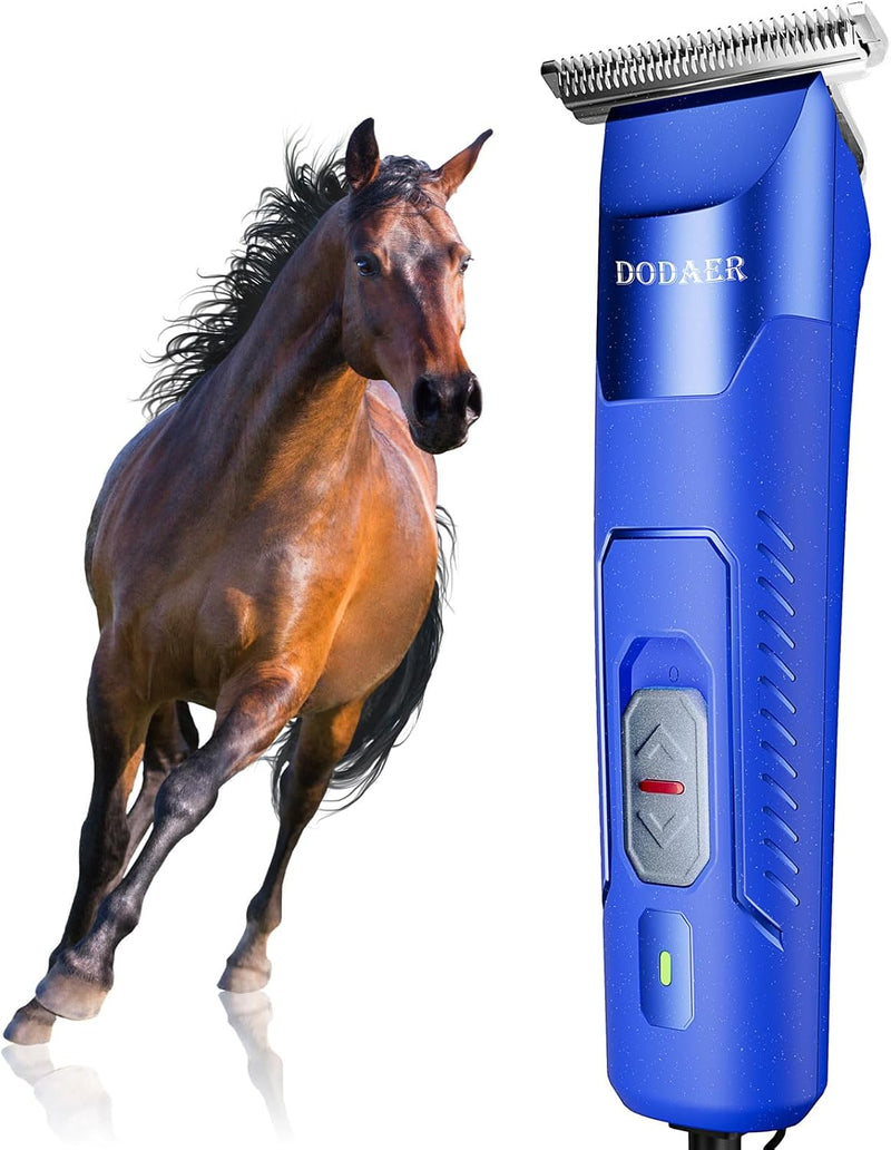 Professional Grooming Electric Corded 2-Speed Horse Clipper with Detachable Blade - Cool & Quiet Running Design - Includ