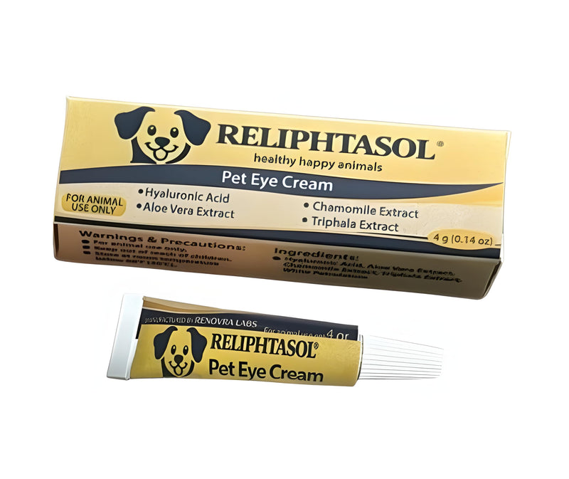 RELIPHTASOL Pet Eye Cream – Vet-Formulated Dog Eye Infection Treatment, Pink Eye Relief, Conjunctivitis Relief, Dry Eyes & Red Eye, Tear Stain Remover for Dogs, Cats, Cattle, Sheep, Horses – 1 Tube