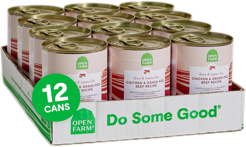 Open Farm Canned Dog Food, Grain Free Chicken & Beef Pate, 12.5oz (12 pk)